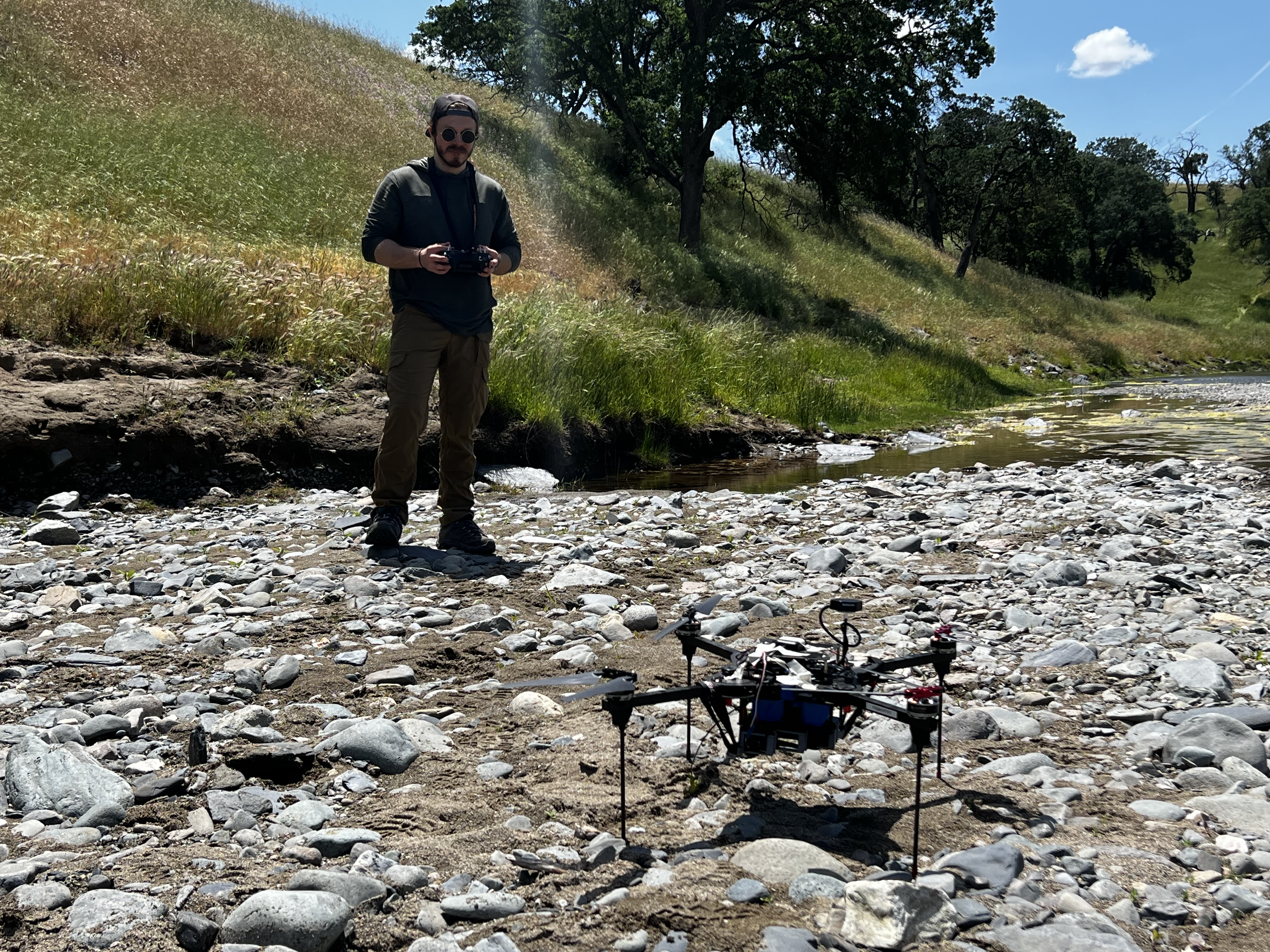 Drone conducting an archaeological survey