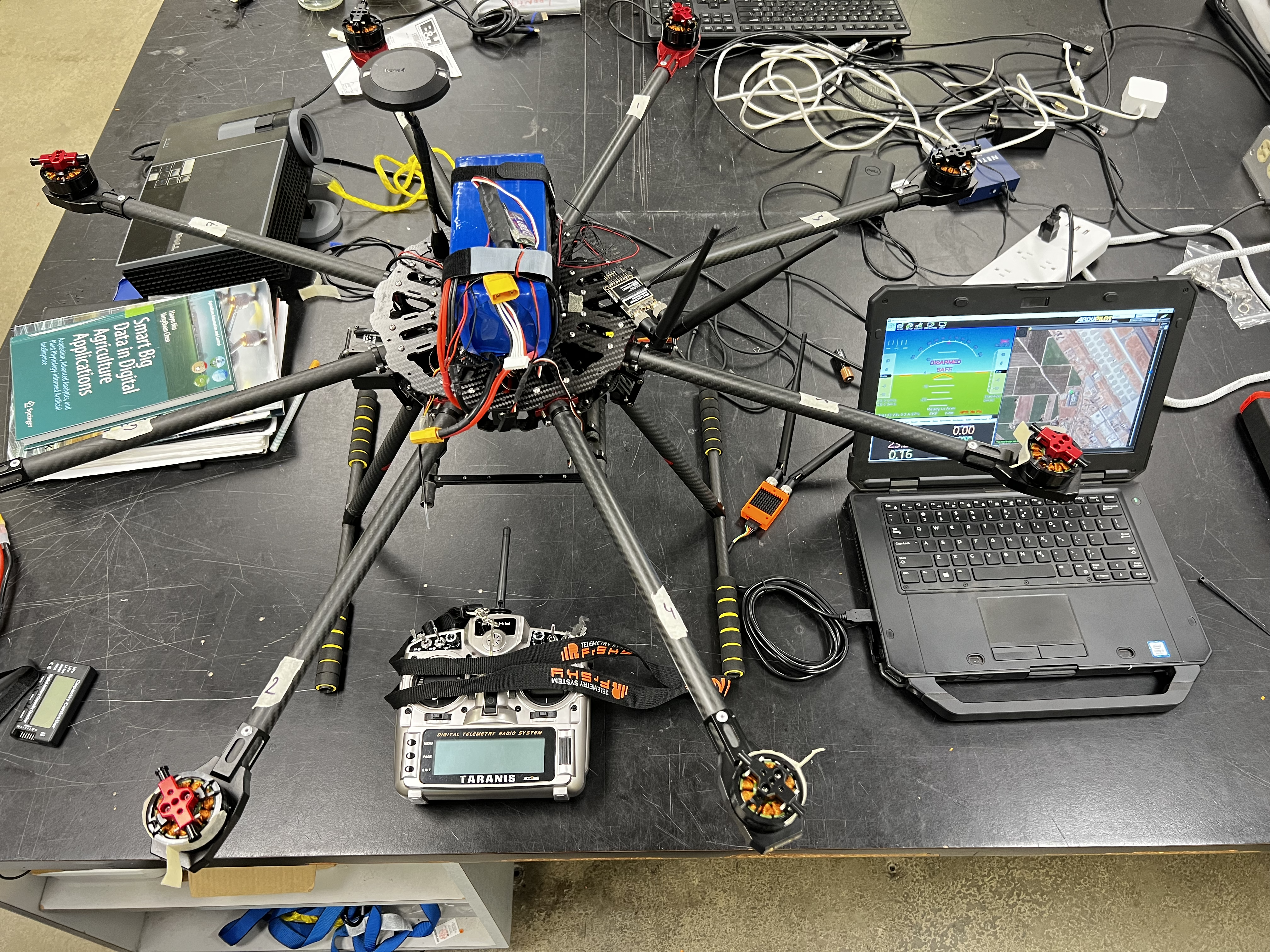 Octorotor drone with multispectral cameras